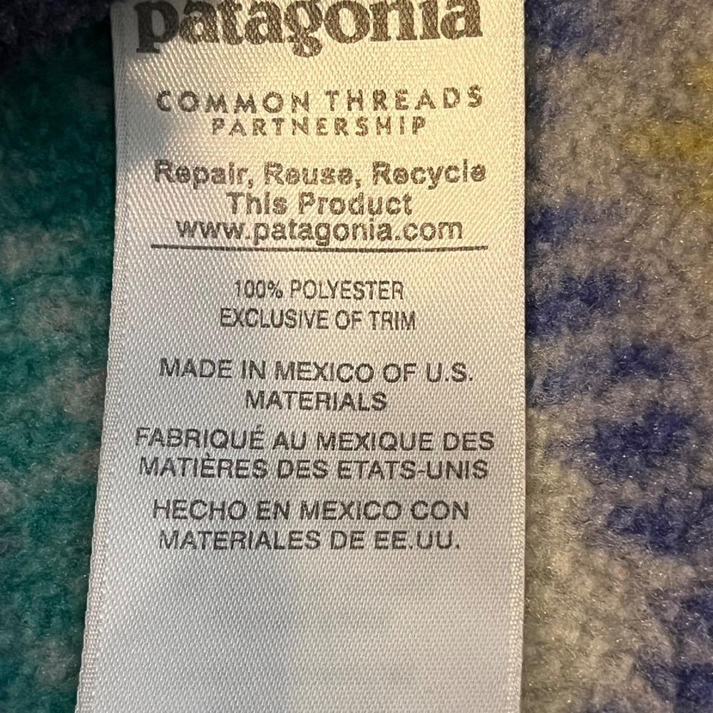 Patagonia Synchilla Size Small Snap T Fleece Pullover Aztec Print Jacket - Picture 7 of 8